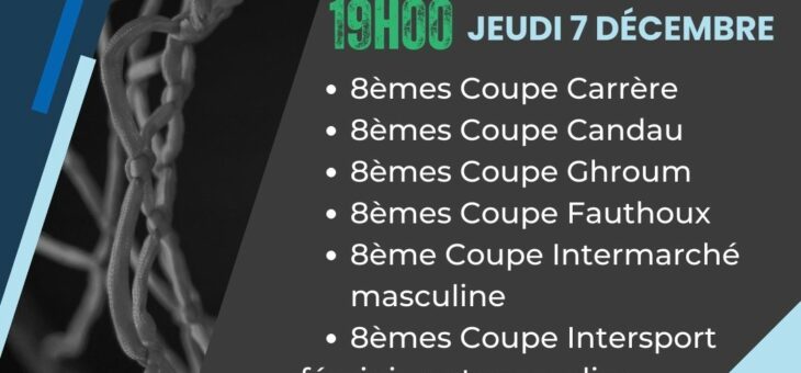 COUPES – TIRAGE DES 8ÈMES