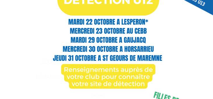 DETECTION U 12 – ENFANTS NES EN 2013